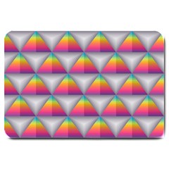 Trianggle Background Colorful Triangle Large Doormat  by Wegoenart