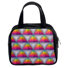 Trianggle Background Colorful Triangle Classic Handbag (two Sides) by Wegoenart