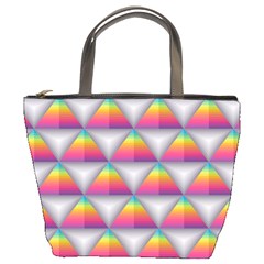 Trianggle Background Colorful Triangle Bucket Bag by Wegoenart