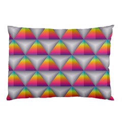 Trianggle Background Colorful Triangle Pillow Case by Wegoenart