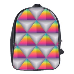 Trianggle Background Colorful Triangle School Bag (large) by Wegoenart