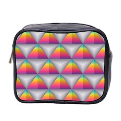 Trianggle Background Colorful Triangle Mini Toiletries Bag (two Sides) by Wegoenart