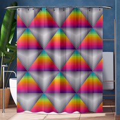 Trianggle Background Colorful Triangle Shower Curtain 60  X 72  (medium)  by Wegoenart