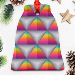 Trianggle Background Colorful Triangle Ornament (bell) by Wegoenart