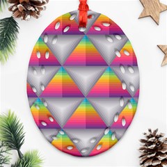 Trianggle Background Colorful Triangle Oval Filigree Ornament (two Sides) by Wegoenart