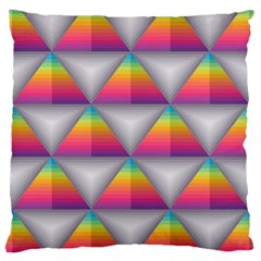 Trianggle Background Colorful Triangle Large Cushion Case (one Side) by Wegoenart