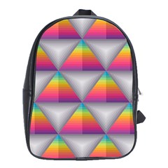 Trianggle Background Colorful Triangle School Bag (xl) by Wegoenart