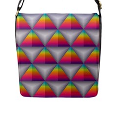 Trianggle Background Colorful Triangle Flap Closure Messenger Bag (l) by Wegoenart