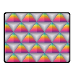 Trianggle Background Colorful Triangle Double Sided Fleece Blanket (small)  by Wegoenart