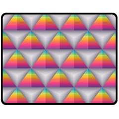 Trianggle Background Colorful Triangle Double Sided Fleece Blanket (medium)  by Wegoenart