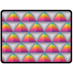 Trianggle Background Colorful Triangle Double Sided Fleece Blanket (large)  by Wegoenart