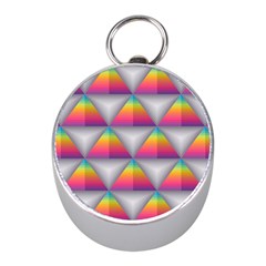 Trianggle Background Colorful Triangle Mini Silver Compasses by Wegoenart