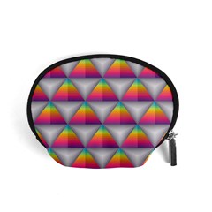 Trianggle Background Colorful Triangle Accessory Pouch (small) by Wegoenart