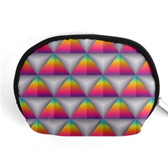 Trianggle Background Colorful Triangle Accessory Pouch (medium) by Wegoenart