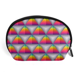 Trianggle Background Colorful Triangle Accessory Pouch (large) by Wegoenart