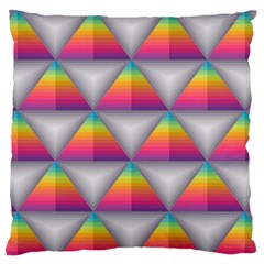 Trianggle Background Colorful Triangle Large Flano Cushion Case (two Sides) by Wegoenart