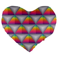 Trianggle Background Colorful Triangle Large 19  Premium Flano Heart Shape Cushions by Wegoenart