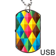 Background Colorful Abstract Dog Tag Usb Flash (two Sides) by Wegoenart