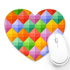 Colorful Geometric Heart Mousepads by Wegoenart