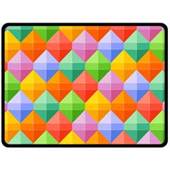 Colorful Geometric Fleece Blanket (large)  by Wegoenart