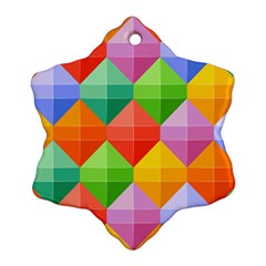 Colorful Geometric Snowflake Ornament (two Sides) by Wegoenart