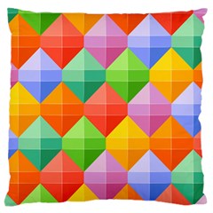 Colorful Geometric Large Flano Cushion Case (one Side) by Wegoenart