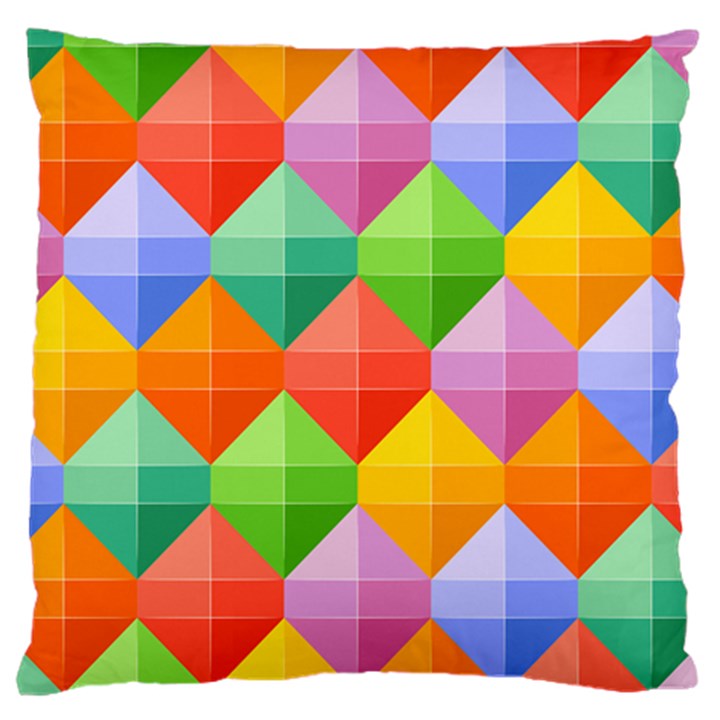 Colorful Geometric Large Flano Cushion Case (One Side)