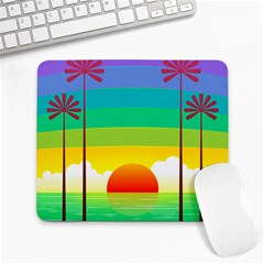 Seaside Sunrise Colorful Ocean Sea Large Mousepads by Wegoenart