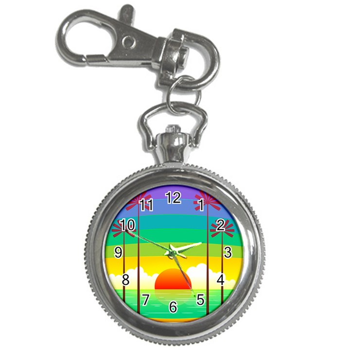 Seaside Sunrise Colorful Ocean Sea Key Chain Watches