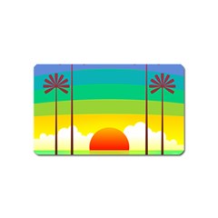 Seaside Sunrise Colorful Ocean Sea Magnet (name Card) by Wegoenart