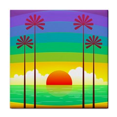 Seaside Sunrise Colorful Ocean Sea Face Towel