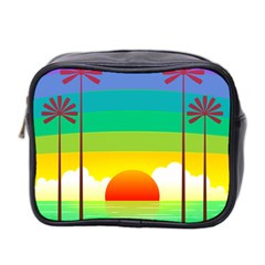 Seaside Sunrise Colorful Ocean Sea Mini Toiletries Bag (two Sides) by Wegoenart