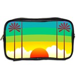 Seaside Sunrise Colorful Ocean Sea Toiletries Bag (Two Sides) Back