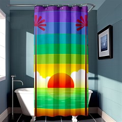 Seaside Sunrise Colorful Ocean Sea Shower Curtain 36  X 72  (stall)  by Wegoenart