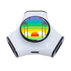 Seaside Sunrise Colorful Ocean Sea 3-port Usb Hub by Wegoenart