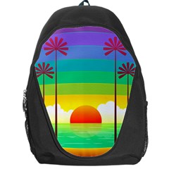 Seaside Sunrise Colorful Ocean Sea Backpack Bag by Wegoenart