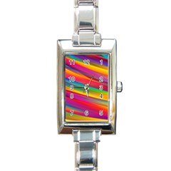 Colorful Background Rectangle Italian Charm Watch by Wegoenart