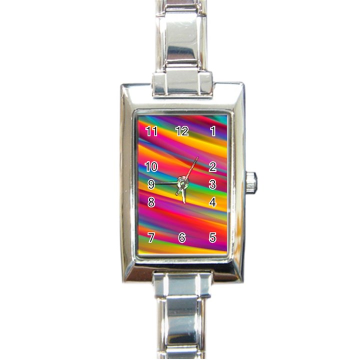 Colorful Background Rectangle Italian Charm Watch