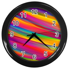 Colorful Background Wall Clock (black) by Wegoenart