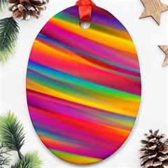 Colorful Background Oval Ornament (two Sides) by Wegoenart