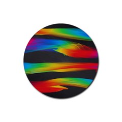 Abstarct Pattern Colorful Background Rubber Coaster (round)  by Wegoenart