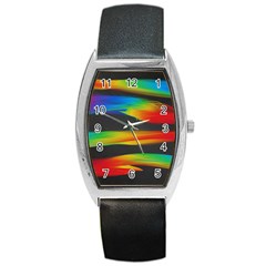 Abstarct Pattern Colorful Background Barrel Style Metal Watch by Wegoenart