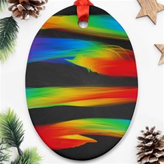 Abstarct Pattern Colorful Background Oval Ornament (two Sides) by Wegoenart