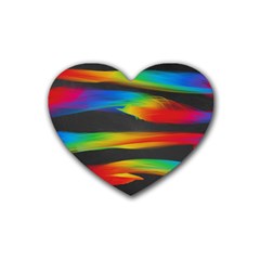 Abstarct Pattern Colorful Background Rubber Coaster (heart)  by Wegoenart