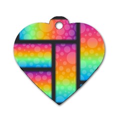 Background Colorful Abstract Dog Tag Heart (one Side)