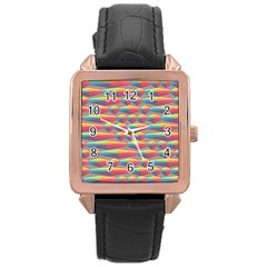 Background Abstract Colorful Rose Gold Leather Watch  by Wegoenart