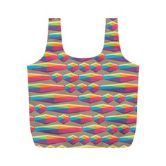 Background Abstract Colorful Full Print Recycle Bag (m) by Wegoenart