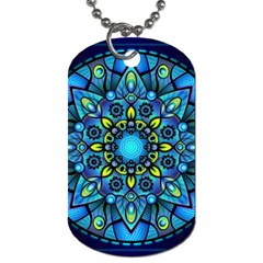 Mandala Blue Abstract Circle Dog Tag (one Side) by Wegoenart