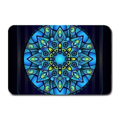 Mandala Blue Abstract Circle Plate Mats by Wegoenart