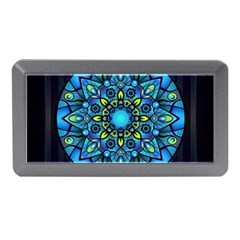 Mandala Blue Abstract Circle Memory Card Reader (mini) by Wegoenart